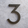 modern house numbers 3 in bronze